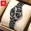 OLEVS 9931 Luxury Women's Watch – Quartz, Rhombus Mirror, Stainless Steel, Diamonds, Water Resistant 3 Bar