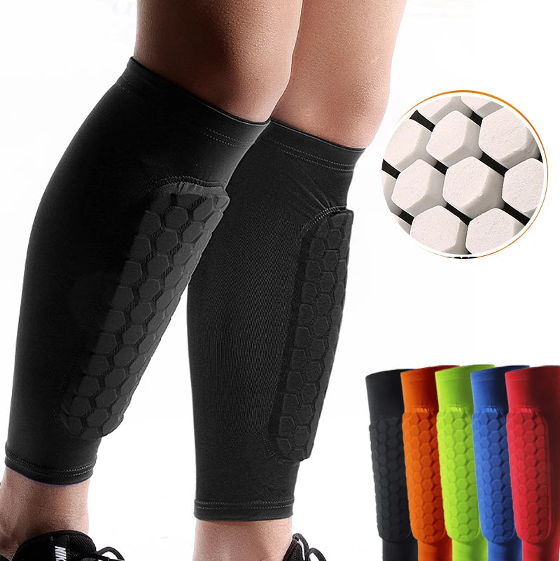 Manchon de Protection Tibia Football – Chaussette avec Mousse & Coussinets Nid d'Abeille