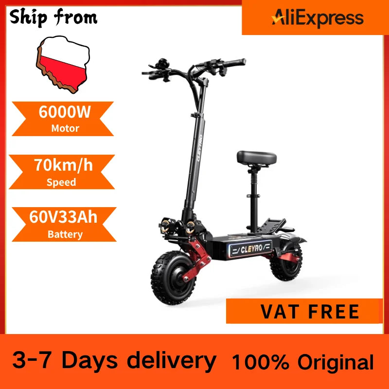 Trottinette Électrique Tifgalop CL8 – 60V, Autonomie 80-100 km, Pliable