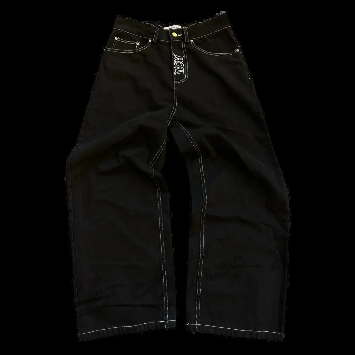 Jean Baggy Wide-Leg Homme Y2K – Imprimé Graphique Crâne Style Punk Hip Hop Streetwear