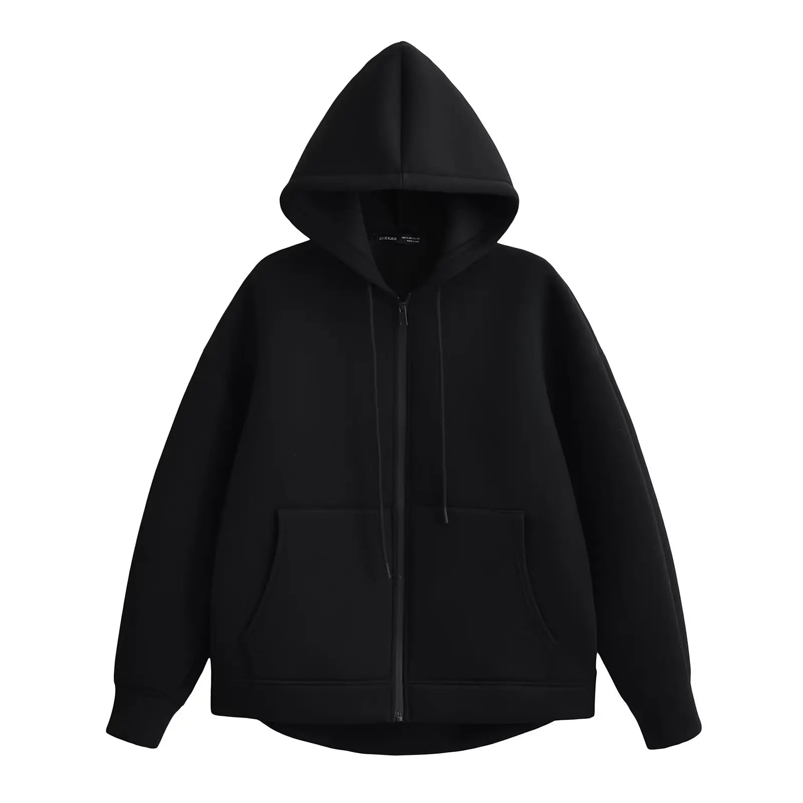 Veste à Capuche Zippée Oversize Femme – Poches Doubles, Style Streetwear