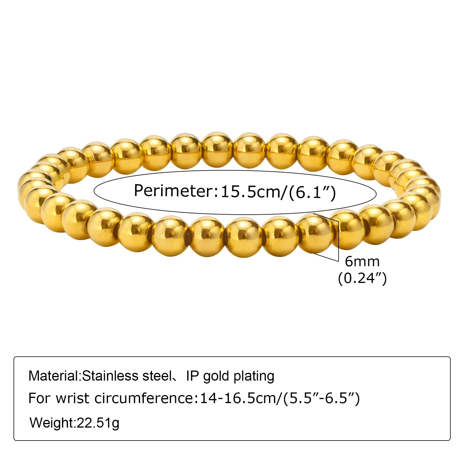 Bracelet Chaîne Acier Inoxydable Plaqué Or – Femme