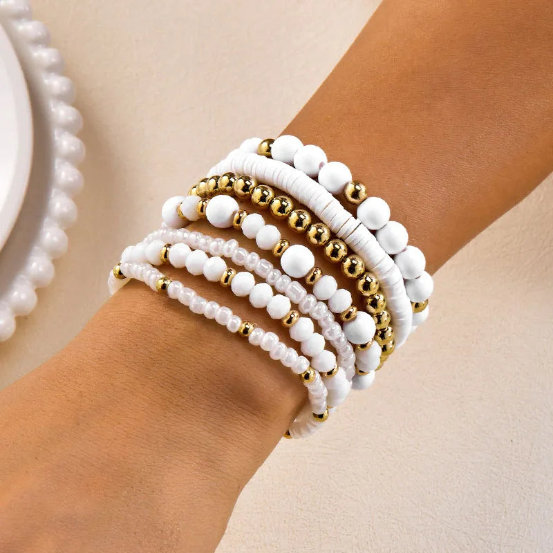 Lot 7 Bracelets Femme Bohème – Perles, Œil de Tigre & Cristal