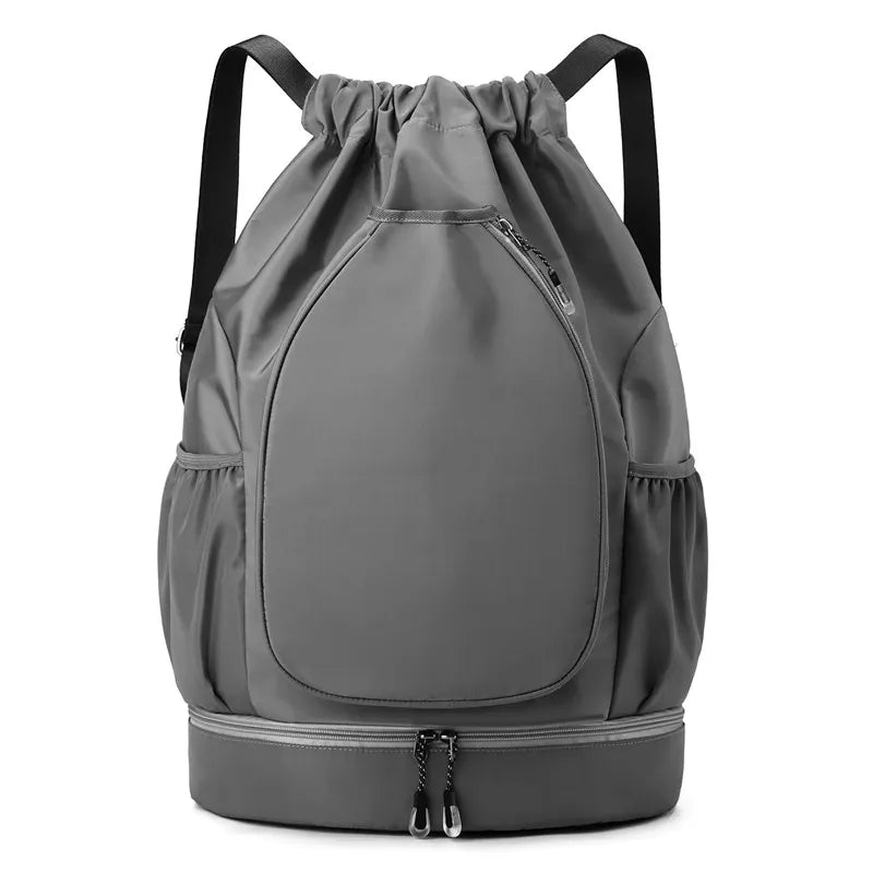 Lightweight Badminton Tennis Racket Backpack Holds 2 Rackets Drawstring Sports Bag Large Capacity With Shoes Compartment Bags
