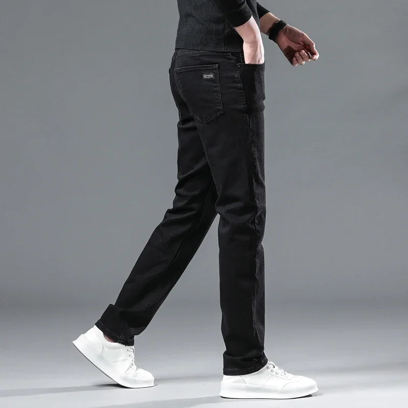Jean Droit Homme Hiver Doublé Velours 3 Coloris Stretch Grande Taille 28-40