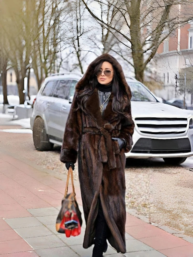 Manteau Long Femme Fausse Fourrure à Capuche – Hiver 2026 | Luxe & Chaleur