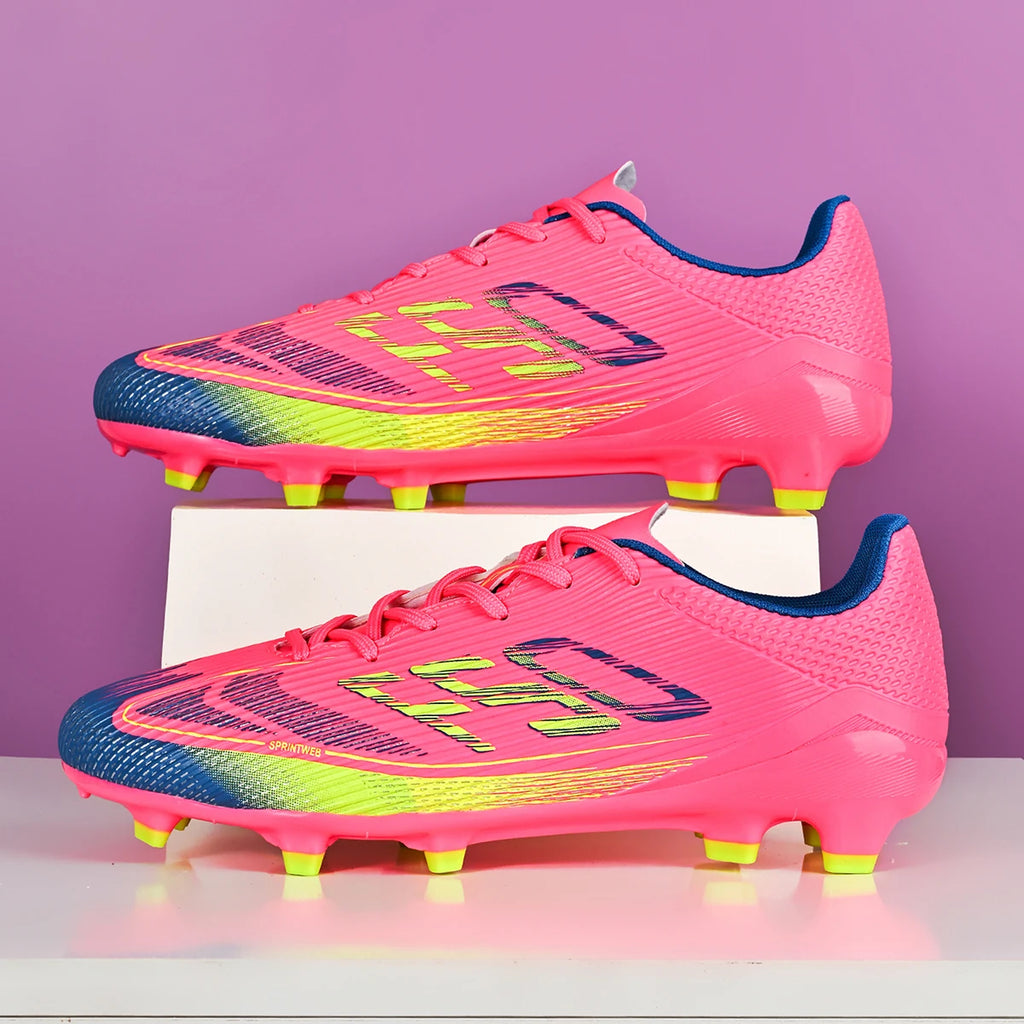 Chaussures de Football AG/FG – Tige PU, Crampons TPU Longs, Anti-dérapantes | Unisexe