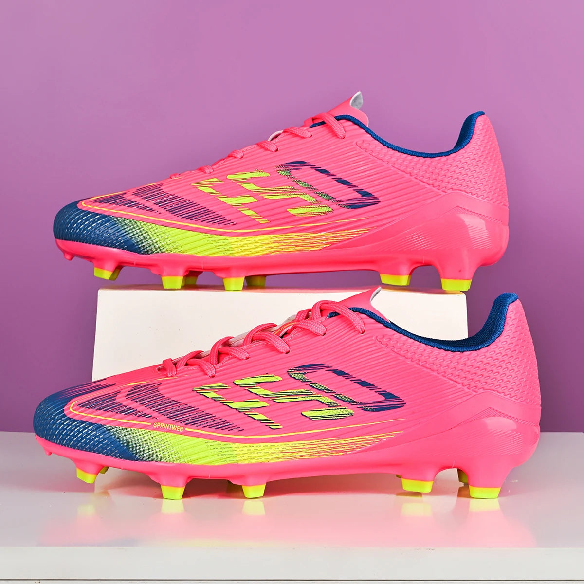 Chaussures de Football AG/FG – Tige PU, Crampons TPU Longs, Anti-dérapantes | Unisexe