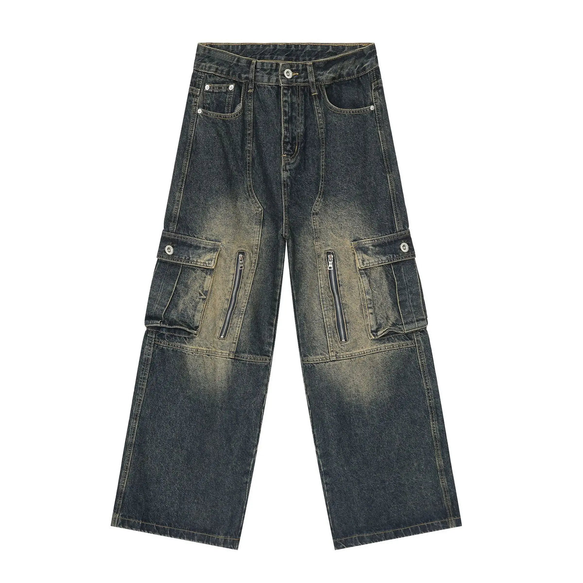 Jean Cargo Multi-Poches Homme – Style Workwear American Wash Denim