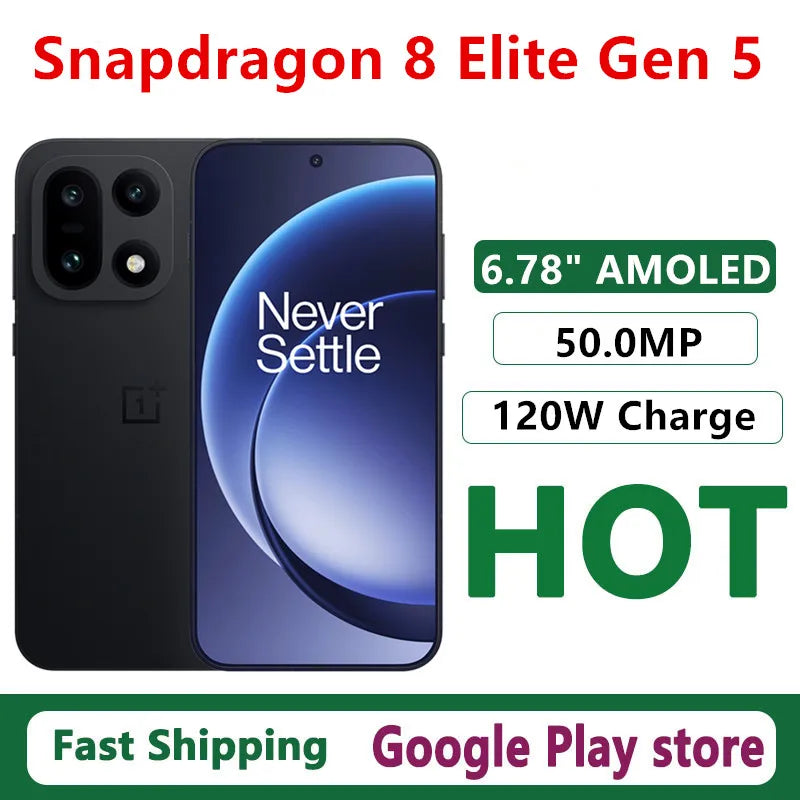 Global Rom Oneplus 15 Mobile Phone 6.78" AMOLED 50.0MP Camera 120W Charge 50.0MP IP69 Waterproof Snapdragon 8 Elite Gen 5 OTA