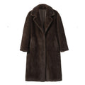 Neo Mint - Manteau Long en Fausse Fourrure de Vison pour Femme, Veste d'Hiver de Luxe avec Fermetures Cristal