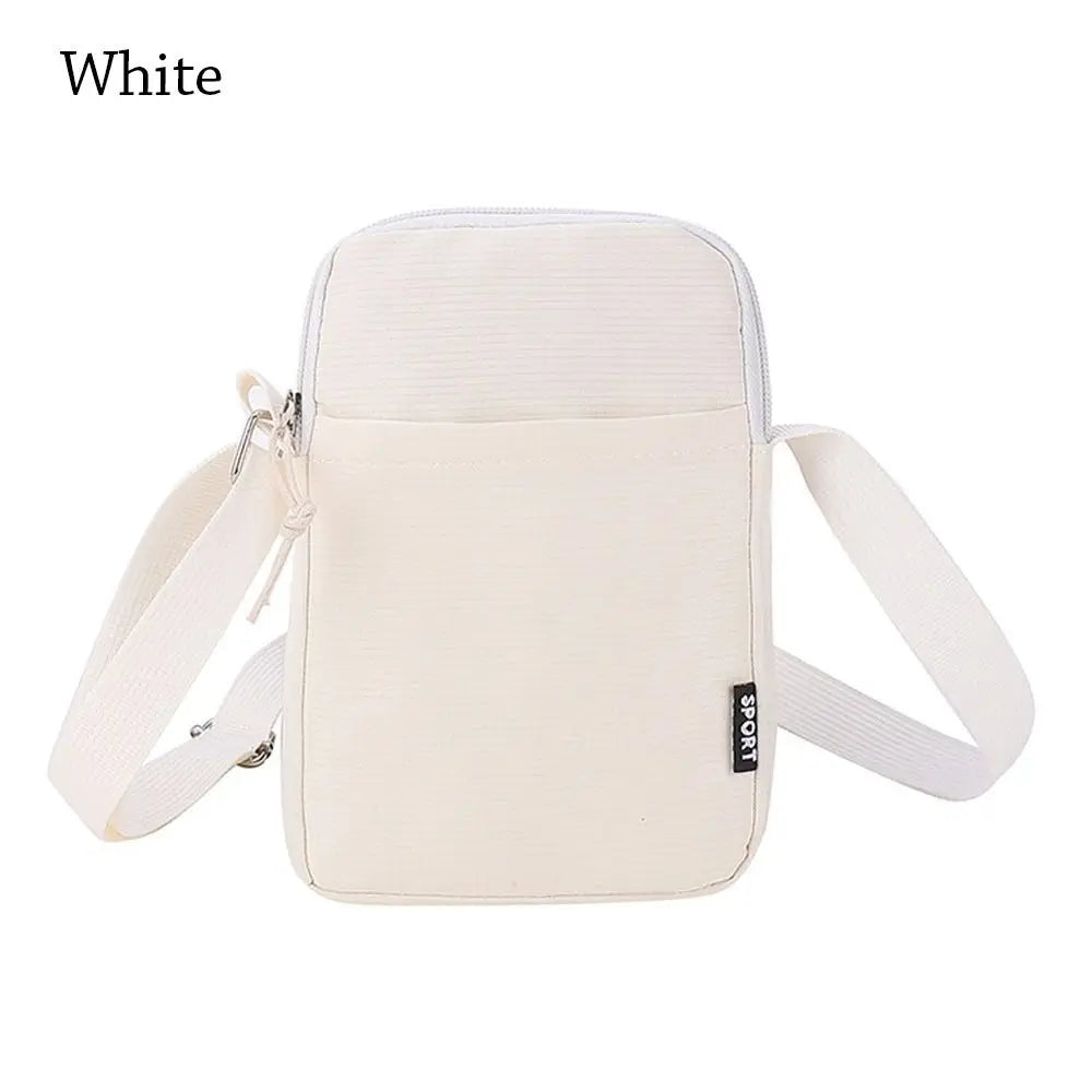 Simple Canvas Zipper Purse Crossbody Bag Handbag Shoulder Bag Phone Bag