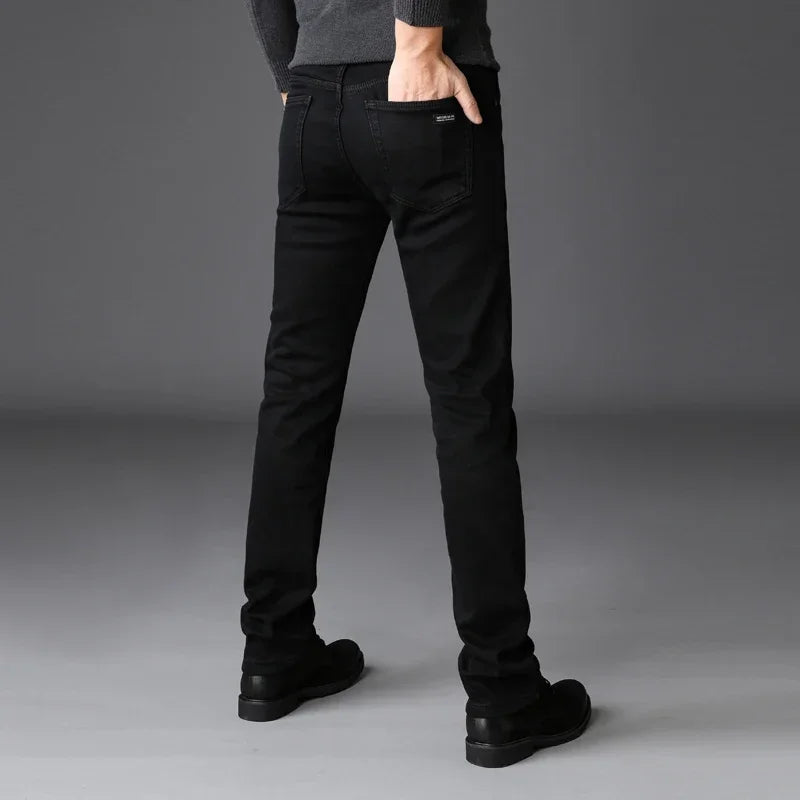 Jean Slim Homme Noir Stretch Toutes Saisons | Tailles 28-40 Smart Casual