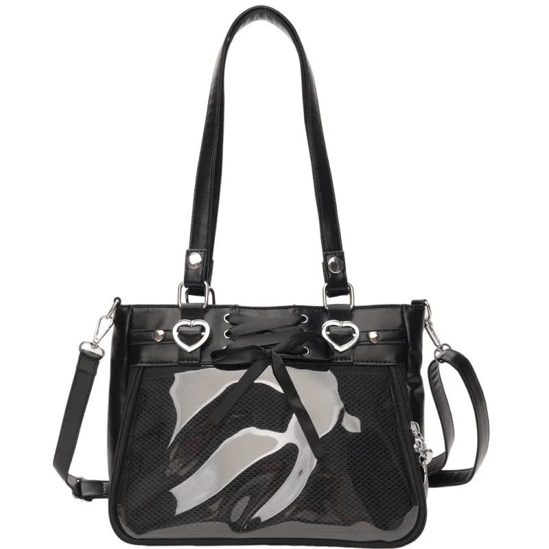 Petit Sac Ita Bag Kawaii Bandoulière Femme – Fenêtre Transparente, Ruban, Style Japonais 2026