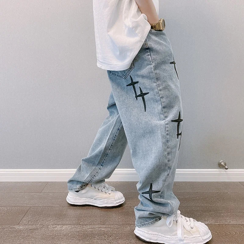 Jean Baggy Wide Leg Cargo Homme Korean Streetwear High Street 2 Coloris Tailles S-3XL Asia
