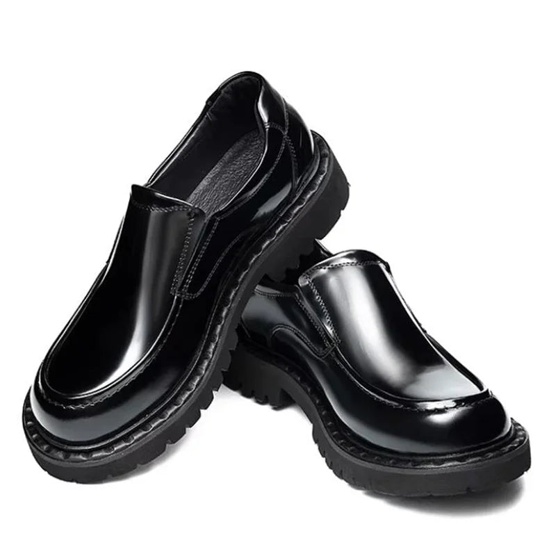 Mocassins en Cuir Véritable pour Homme – Semelle Épaisse, Fait Main, Imperméable