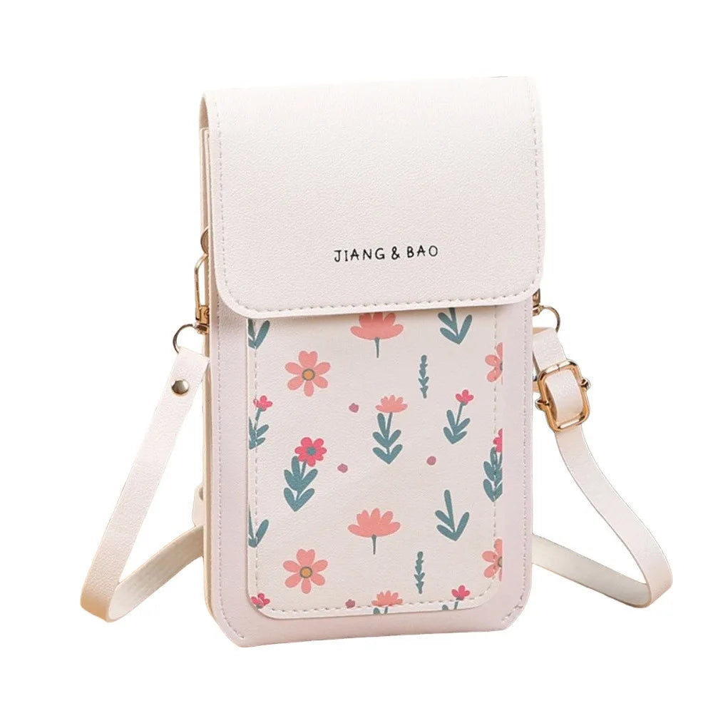 PU Leather Touch Screen Phone Bag Zipper Flap Wallet Crossbody Bags Large Capacity Multifunctional Shoulder Bag For Women