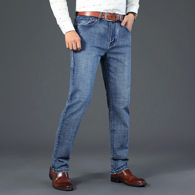 Jean Droit Homme Stretch Business Casual – Coupe Classique Printemps Été