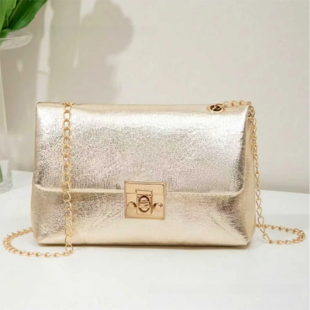 Trend Casual Gold Chain Crossbody Bag Elegant Versatile Shoulder Bag Messenger Bag Women