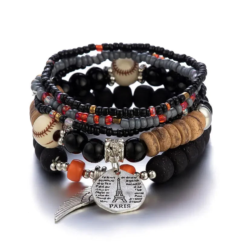 Set Bracelets Femme Bohème Arbre de Vie – Perles Bois & Glands
