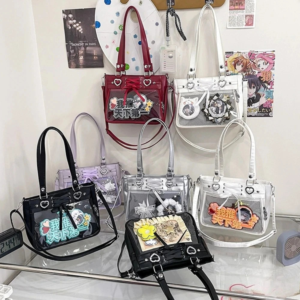 Petit Sac Ita Bag Kawaii Bandoulière Femme – Fenêtre Transparente, Ruban, Style Japonais 2026