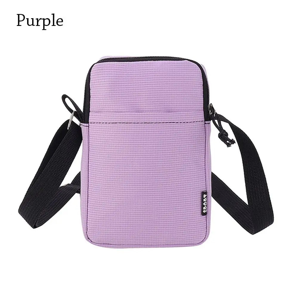 Simple Canvas Zipper Purse Crossbody Bag Handbag Shoulder Bag Phone Bag