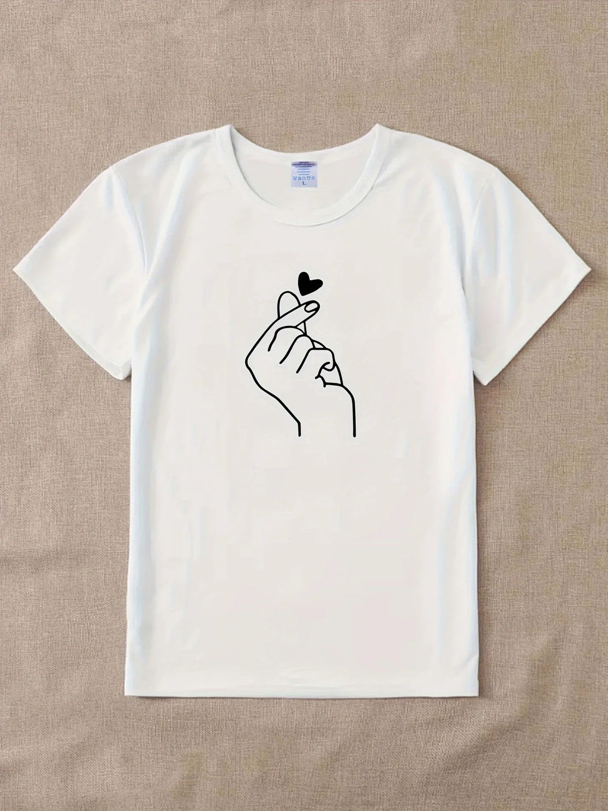 T-Shirt Femme Imprimé Mignon Col Rond Manches Courtes – Style Harajuku Goth
