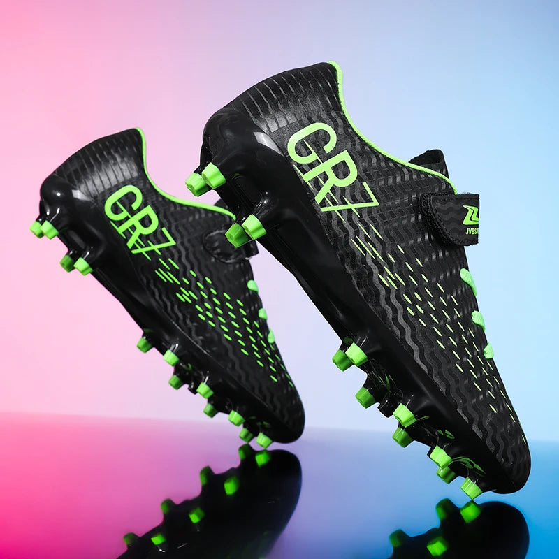 New Hot Children Football Boots Outdoor Trainers Soccer Shoes for Kids Boys Girls Hook Loop Football Cleats Futsal Sneakers31-39