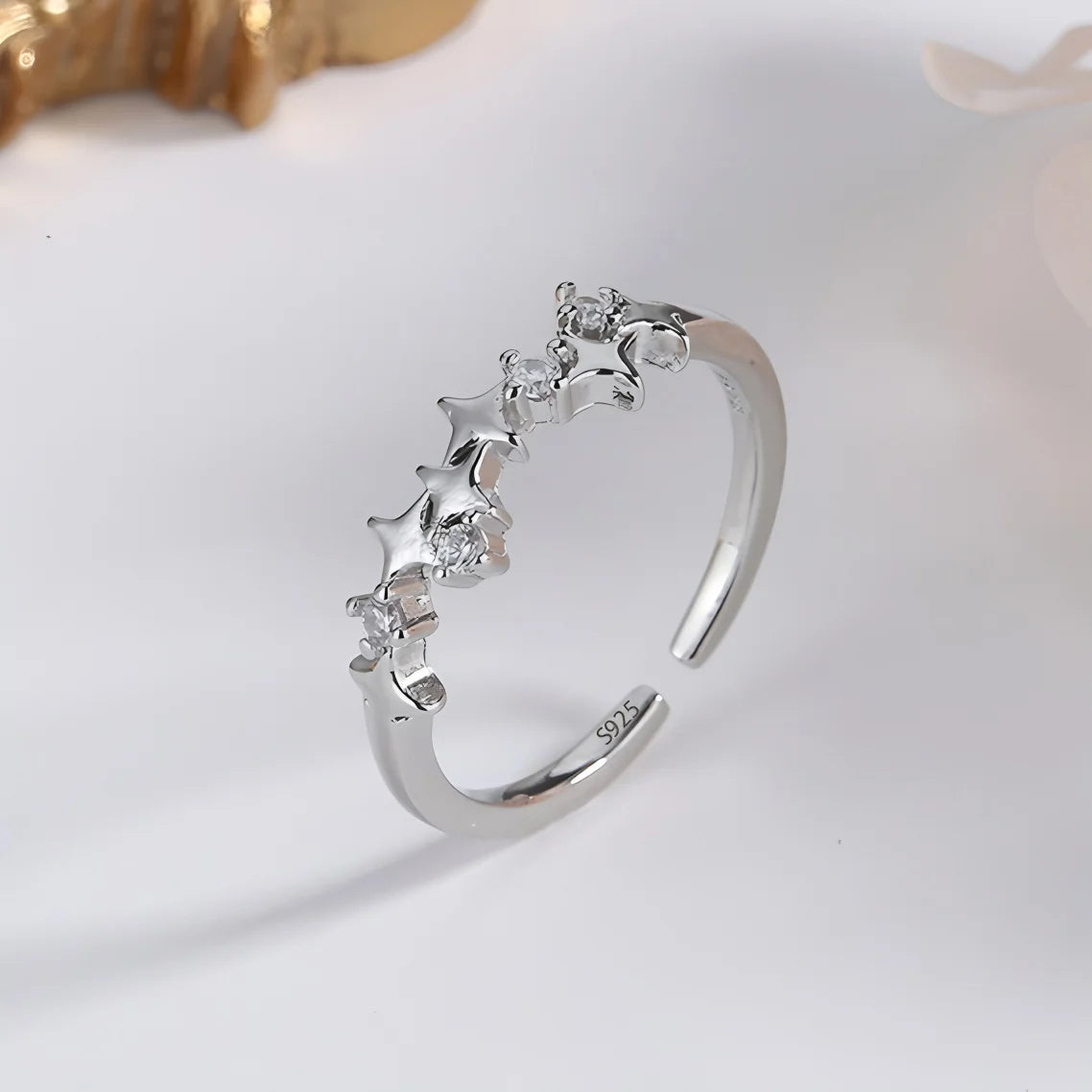 Bague Lotus en Argent Sterling 925 Femme – Texture Rétro & Ajustable | Cadeau Bijou