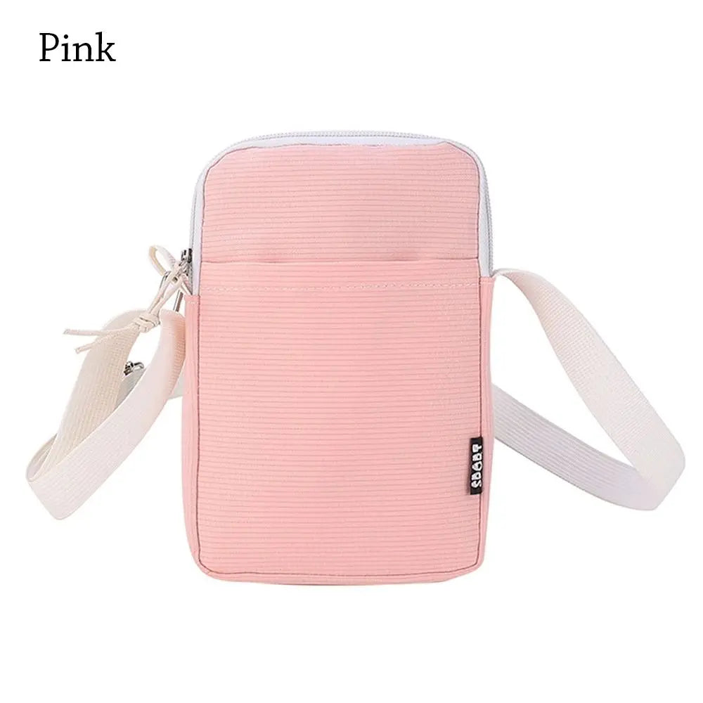 Simple Canvas Zipper Purse Crossbody Bag Handbag Shoulder Bag Phone Bag
