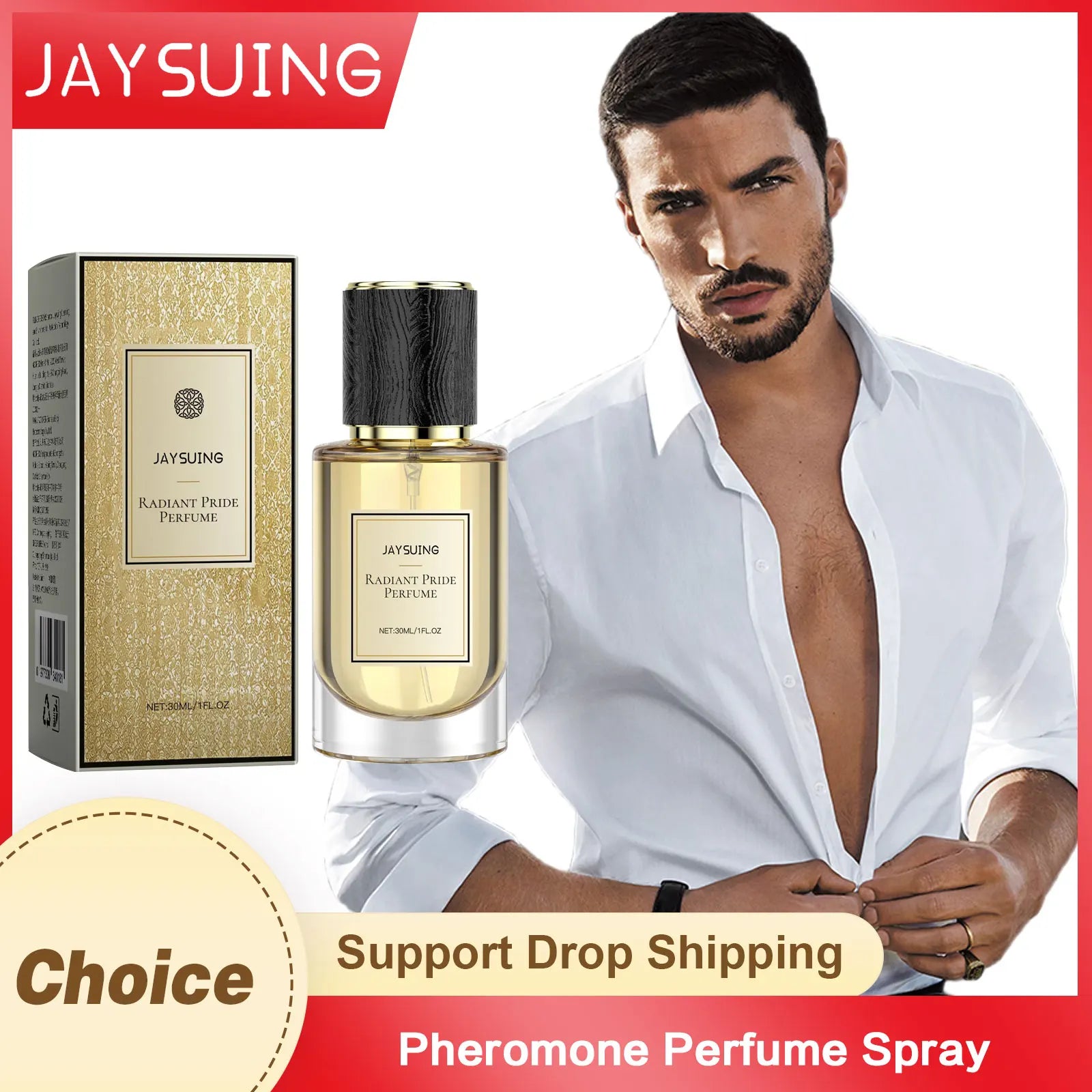Jaysuing Parfum Phéromone Homme – Cologne Boisé Séducteur Longue Durée (30/60/90ml)