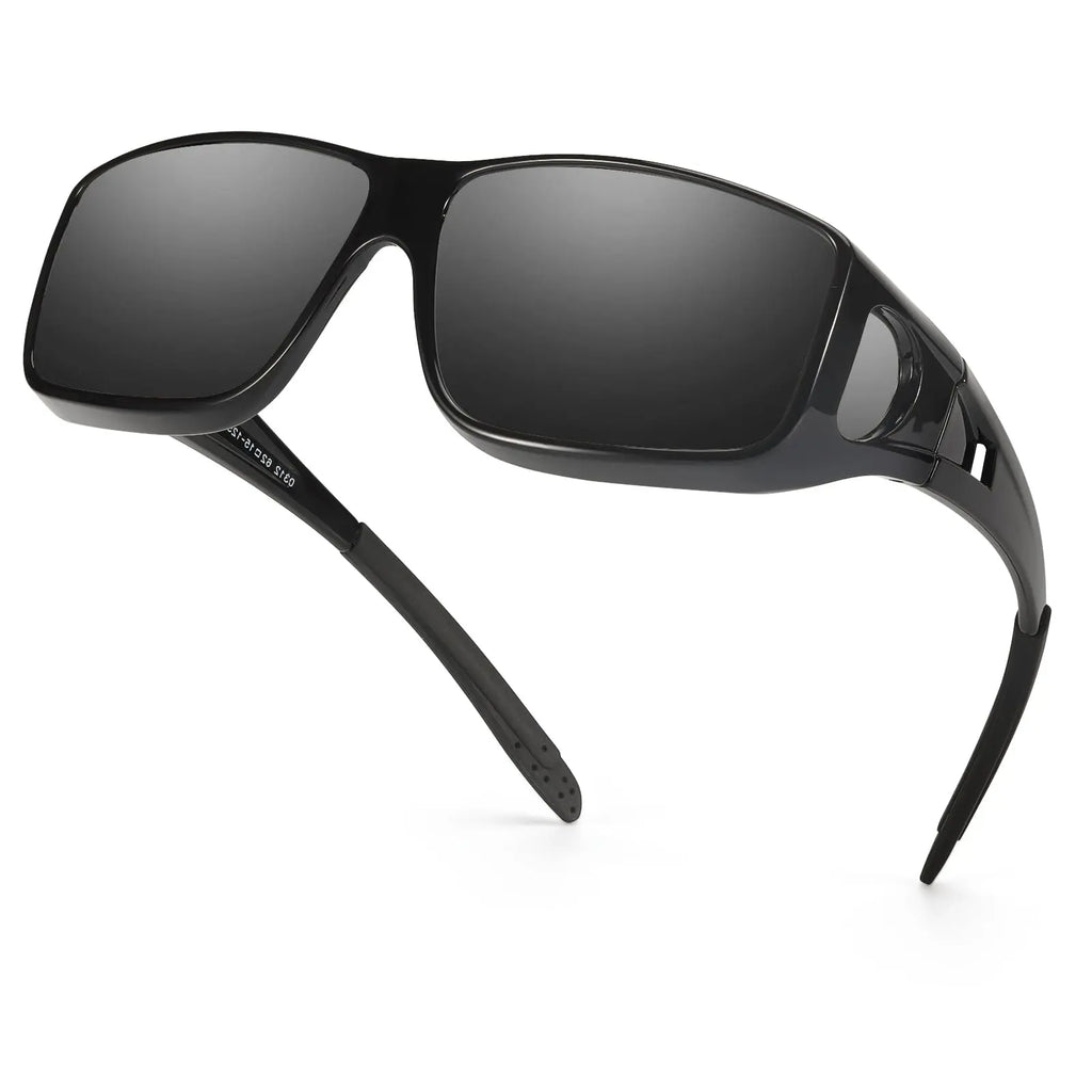 Lunettes de Soleil Polarisées Sur-Lunettes Unisexe – Anti-Reflets, UV400, Monture Titane