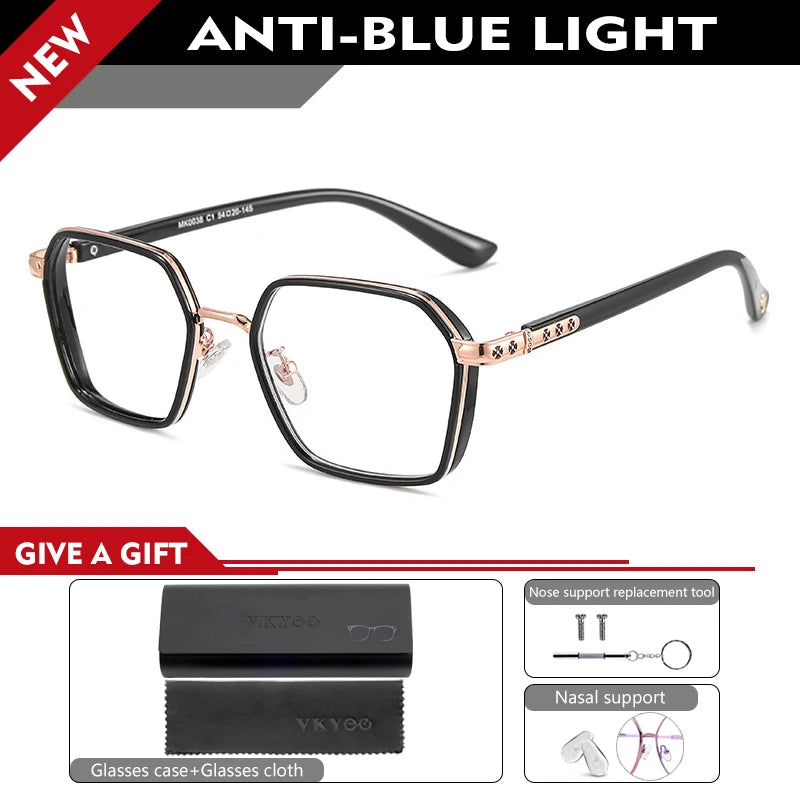 Lunettes Carrées Anti-Lumière Bleue CAIDERONI – Homme & Femme, Prescription Personnalisable
