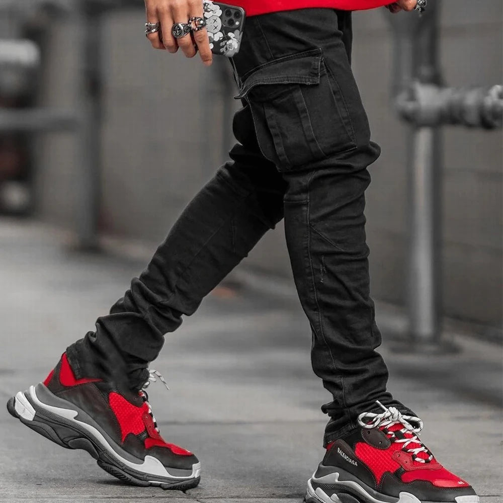Jean Cargo Slim Homme Streetwear Multi-Poches 2 Coloris | Tailles S-XXXL