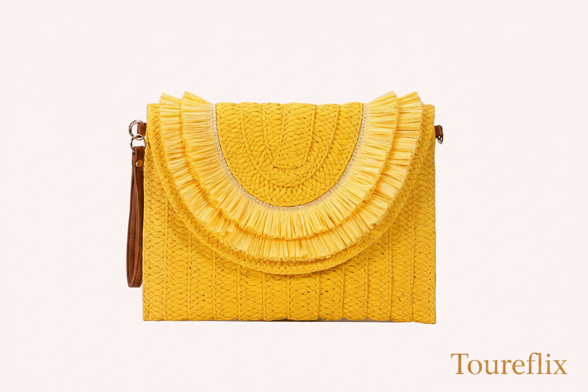 Raffia Straw Weaven Bags Fashion Ladies Wrist Clutches Summer Women Shoulder Crossbody Bags Handmade Handbags Purse Beach Bag
