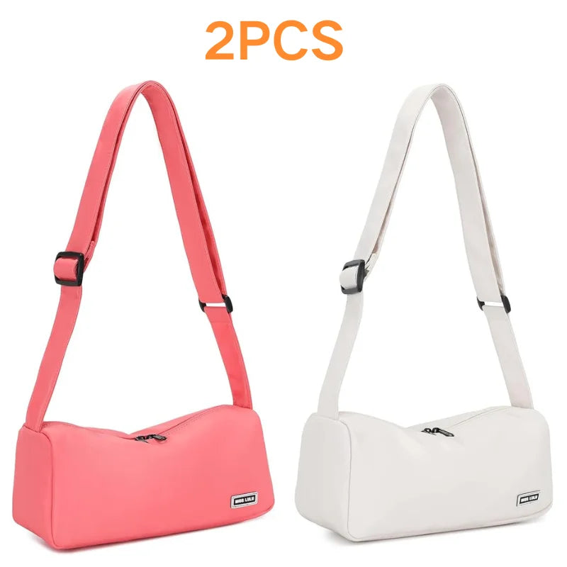 Miss Lulu | Set of 2 | Light Crescent Crossbody bag | Adjustable Strap | Hobo shoulder bag (30cm)