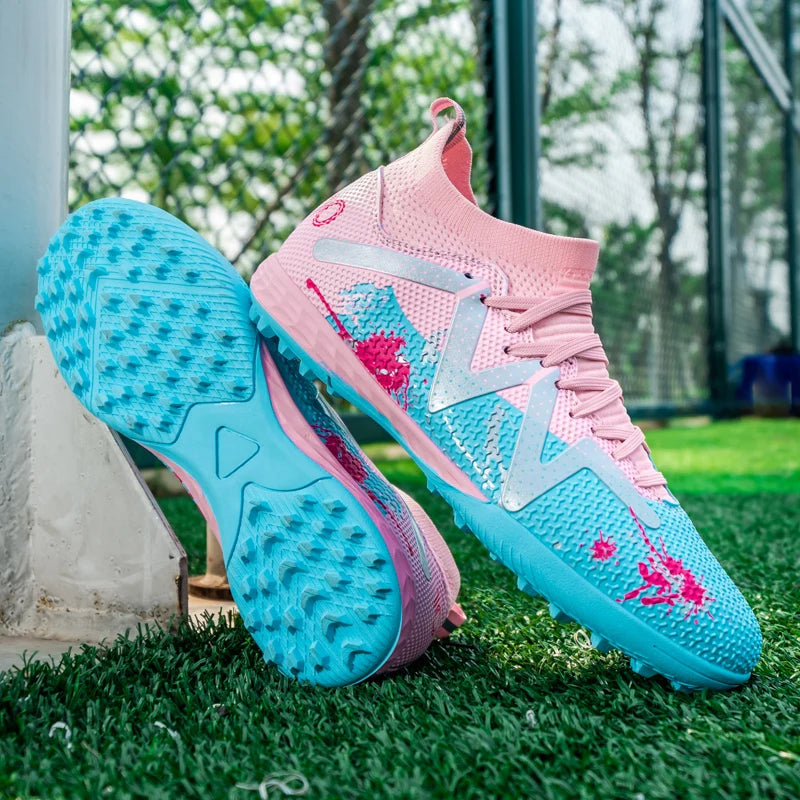 Unisex TF Soccer Shoes, Retro-inspired Design, Premium PU Leather, Durable Rubber Turf Outsole, Blends Style and Performance.