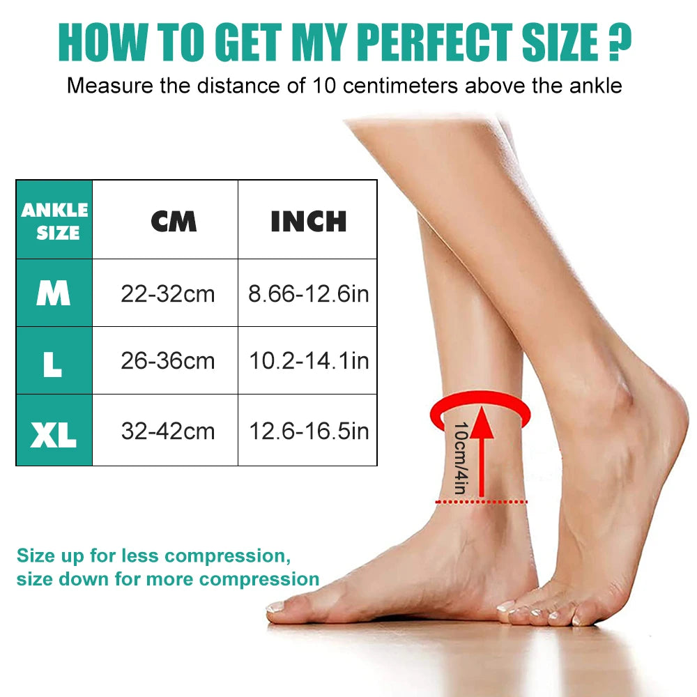 Adjustable Compression Ankle Support Sleeve Arch Support For Plantar Fasciitis Achilles Tendonitis Hiking Sports Pain Relief