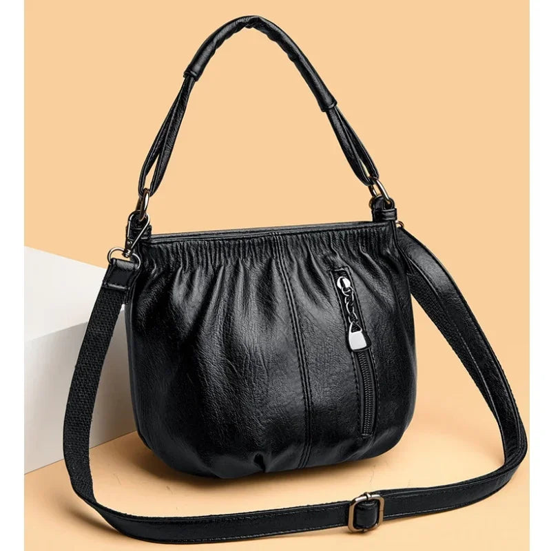 Sac Seau Bandoulière Style Rétro Grande Capacité – Cuir PU, 3 Coloris