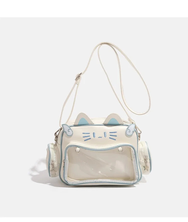 Sac Bandoulière Y2K Grande Capacité Motif Chat – Style Street Trend Femme