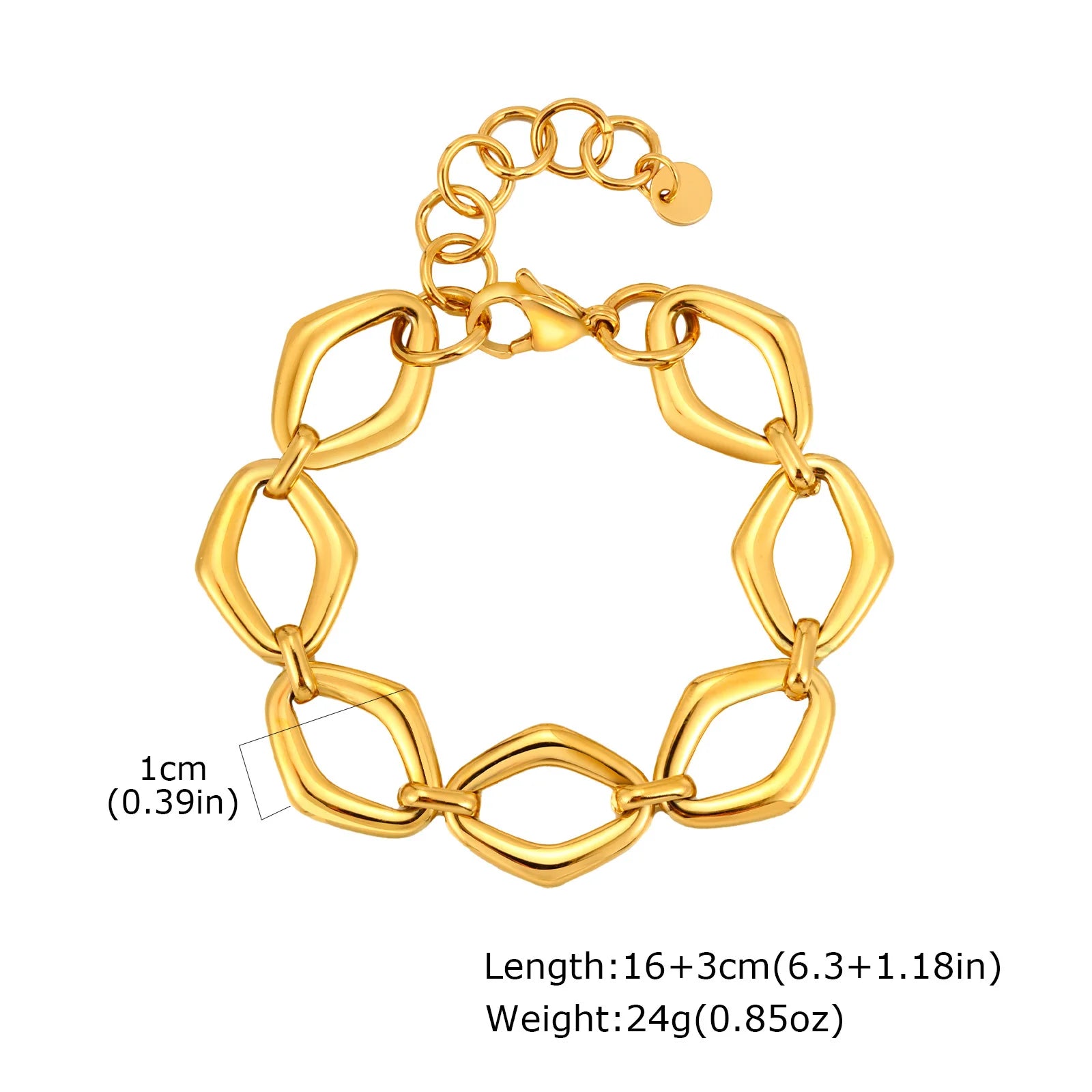 Bracelet Chaîne Acier Inoxydable Plaqué Or – Femme