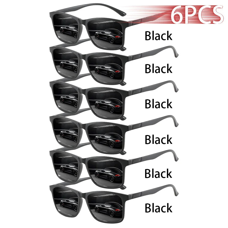 Lot de 6 Lunettes de Soleil Carrées Vintage – Homme & Femme