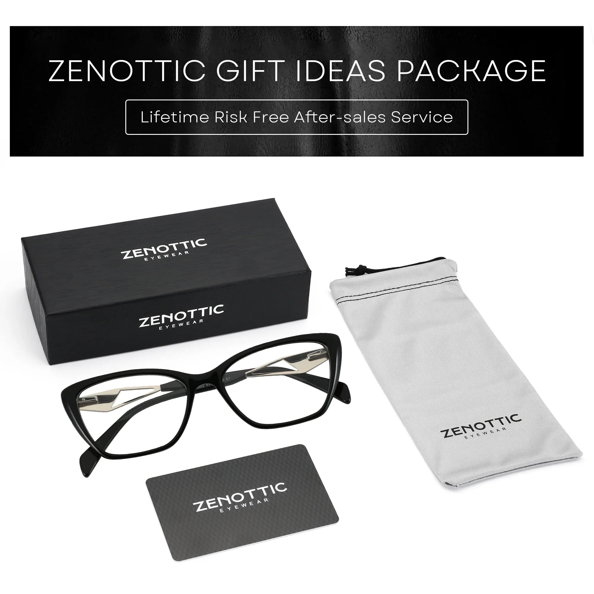 Montures Optiques ZENOTTIC Œil-de-Chat en Acétate – Style Fashion Femme MG6592