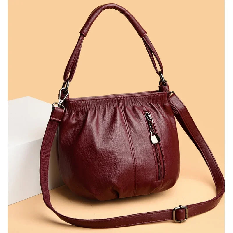 Sac Seau Bandoulière Style Rétro Grande Capacité – Cuir PU, 3 Coloris
