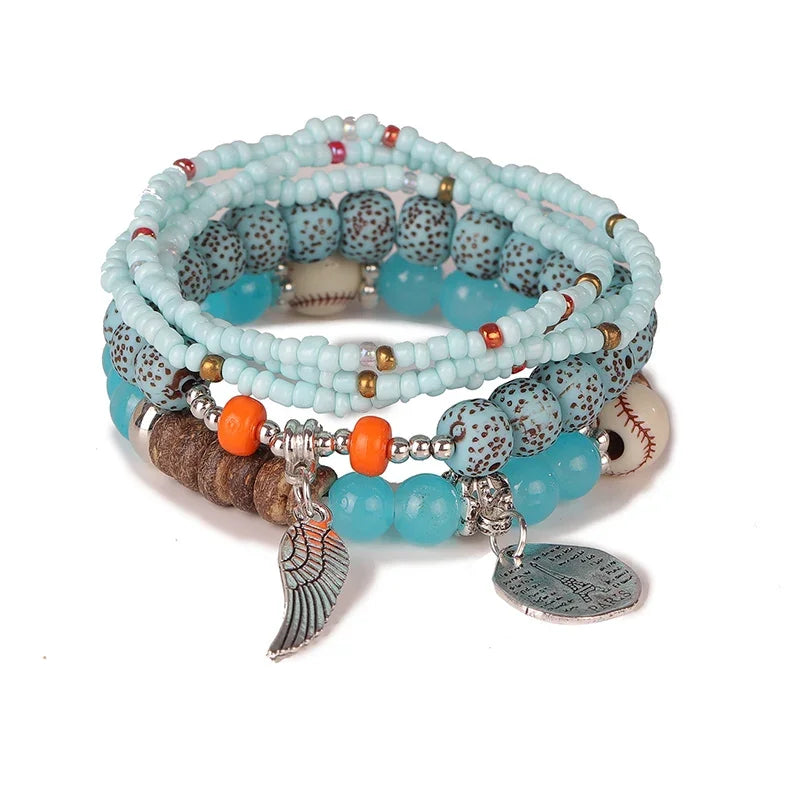 Set Bracelets Femme Bohème Arbre de Vie – Perles Bois & Glands