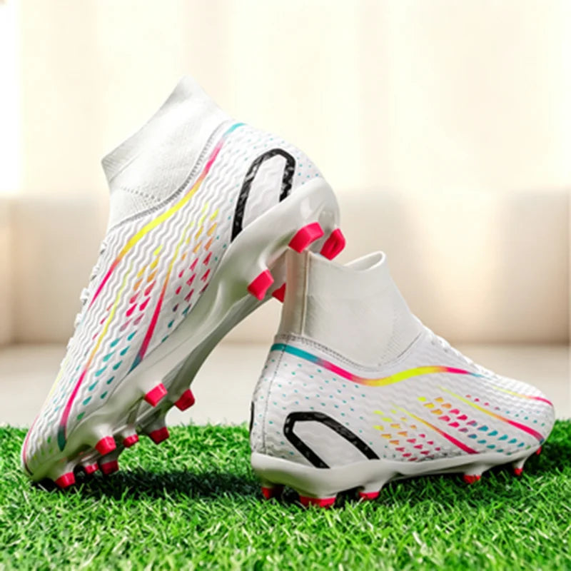 Chaussures de Football Homme AG/FG – Tige PU Souple, Semelle TPU Antichoc, Crampons Longs