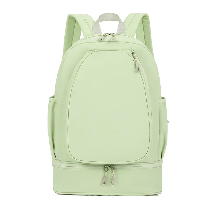 Outdoor Fitness Gym Backpack Badminton Tennis Rackets Training Bag Dry Wet Shoes Pocket Yoga Bag Large Student Storage Schoolbag