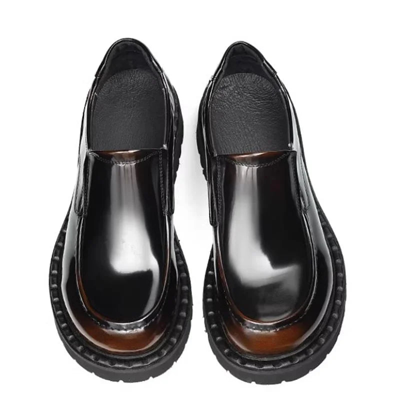 Mocassins en Cuir Véritable pour Homme – Semelle Épaisse, Fait Main, Imperméable