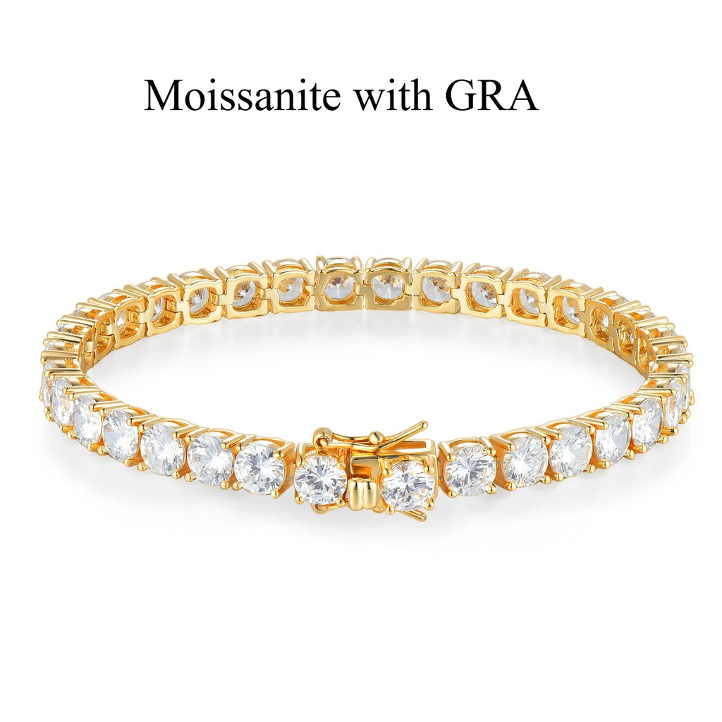 D VVS1 100% Moissanite Tennis Bracelets S925 Sterling Silver for Women Man High Quality Wedding Jewelry Accessories Fashion Gift