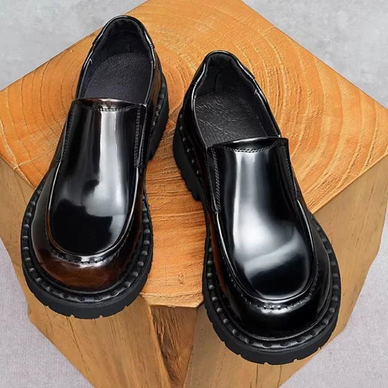 Mocassins en Cuir Véritable pour Homme – Semelle Épaisse, Fait Main, Imperméable
